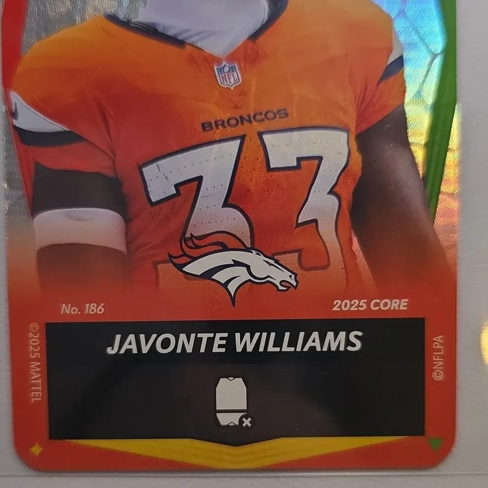 2025 UNO Elite NFL JAVONTE WILLIAMS #186 VIPER Foil SSP Broncos